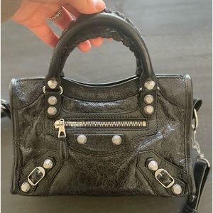 Balenciaga OG, mini city bag in black and silver